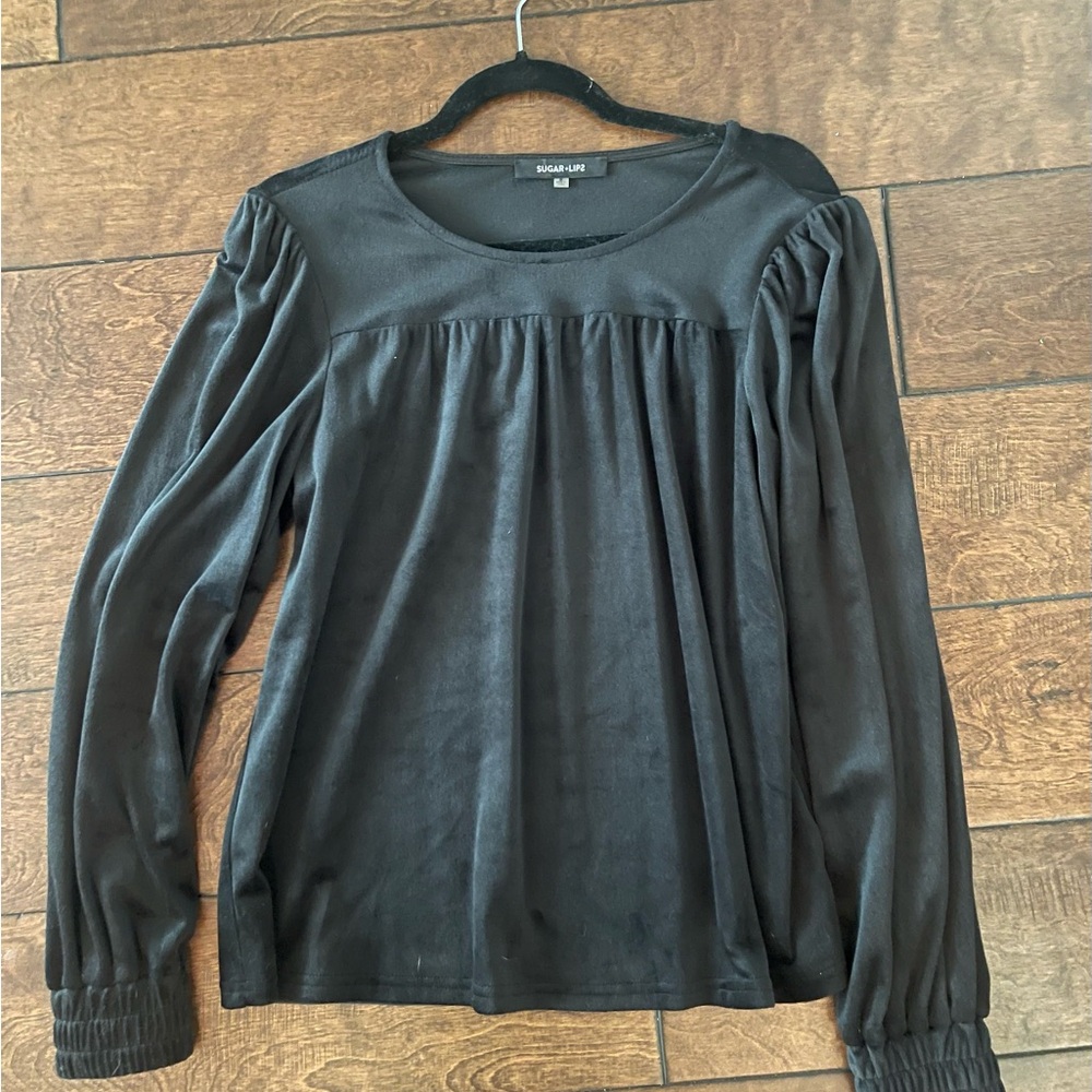 Sugar + Lips velvet long sleeved top.